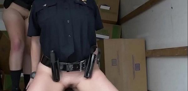  Nasty cops abusing black stud big dick in truck